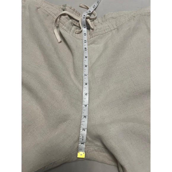 Island Importer Mens 100% Linen Drawstring Pants Beige Coastal Beach Sz 36 Large - Picture 12 of 13